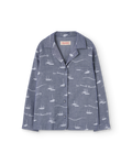 Navy Long Kangaroo Shirt