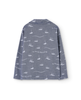 Navy Long Kangaroo Shirt PRODUCT BACK