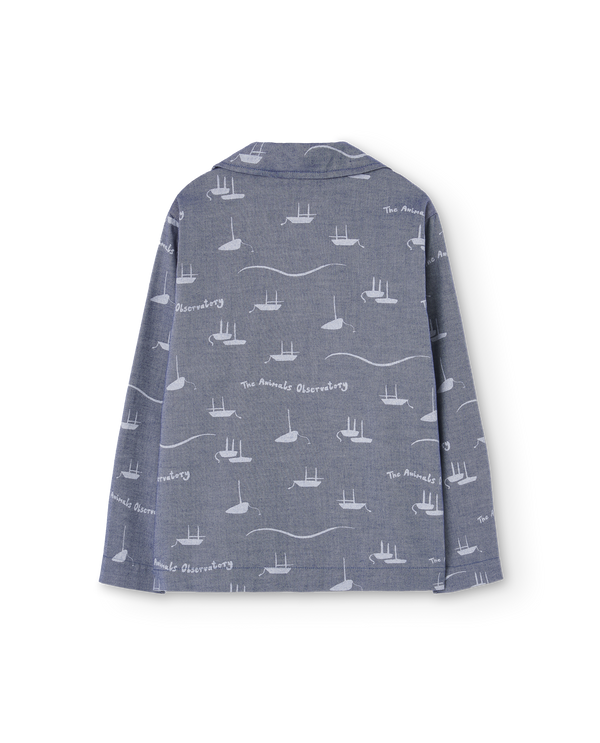 Navy Long Kangaroo Shirt PRODUCT BACK
