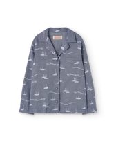 Navy Long Kangaroo Shirt PRODUCT FRONT