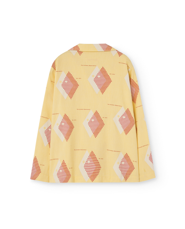 Cream Yellow Long Kangaroo Shirt PRODUCT BACK