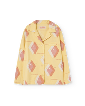 Cream Yellow Long Kangaroo Shirt PRODUCT FRONT