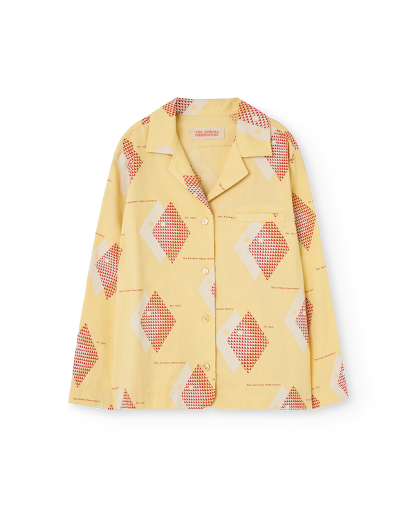 Cream Yellow Long Kangaroo Shirt PRODUCT FRONT