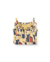 Cream Yellow Goldfinch Crop Top PRODUCT BACK