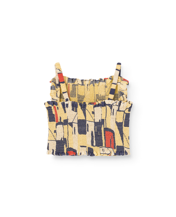 Cream Yellow Goldfinch Crop Top PRODUCT BACK