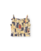 Cream Yellow Goldfinch Crop Top PRODUCT FRONT