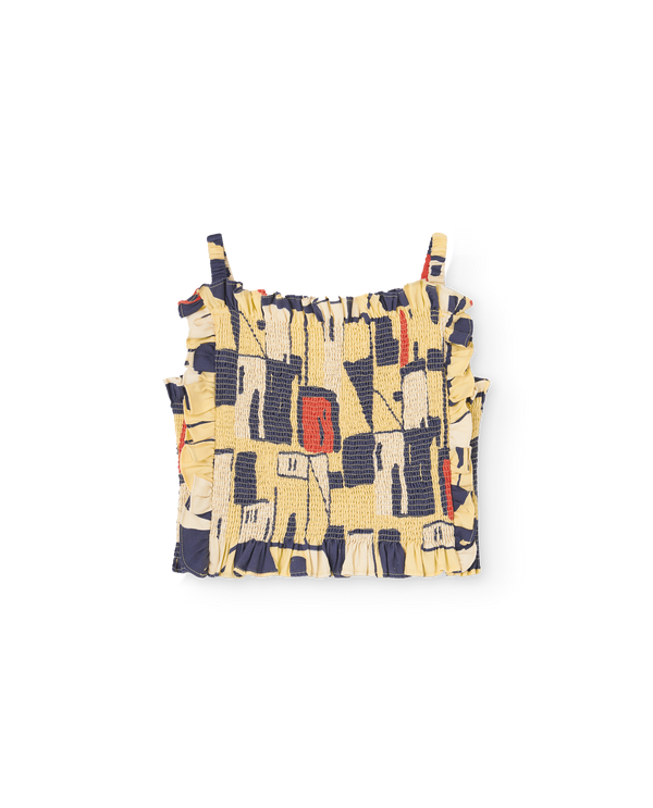 Cream Yellow Goldfinch Crop Top PRODUCT FRONT