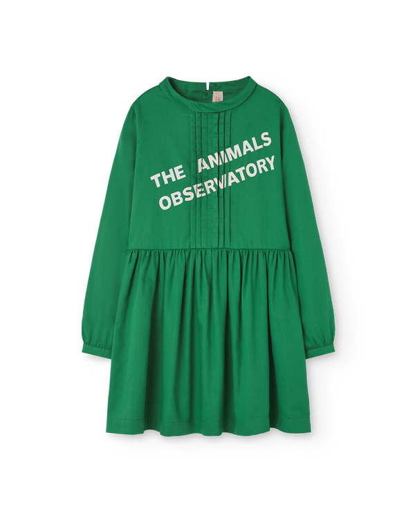 Green Pleat Tortoise Dress PRODUCT FRONT