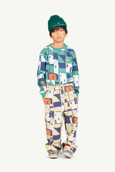 Cream Yellow Houses Elephant Pants MODEL FRONT