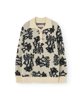 Cream Yellow Raven Polo Sweater