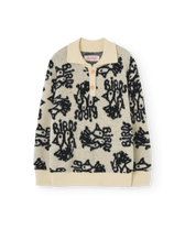Cream Yellow Raven Polo Sweater PRODUCT FRONT