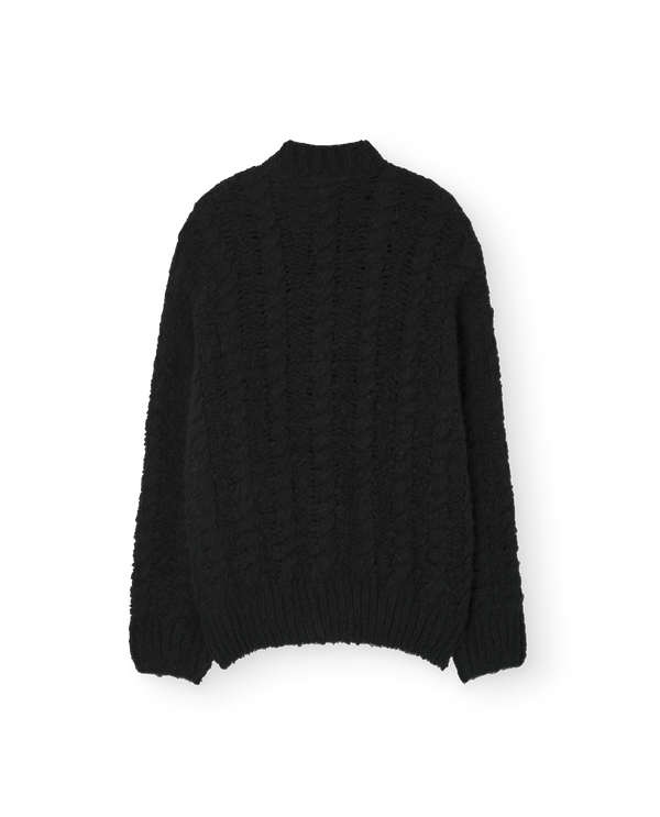 Black Racoon Cable Cardigan PRODUCT BACK