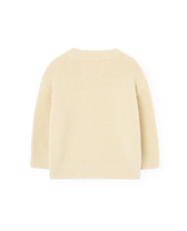 Cream Yellow Bobcat Baby Sweater PRODUCT BACK
