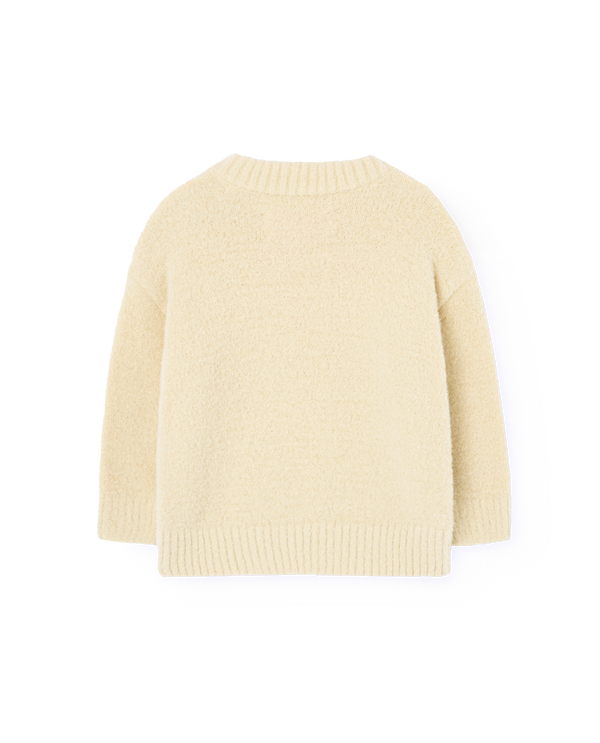 Cream Yellow Bobcat Baby Sweater PRODUCT BACK