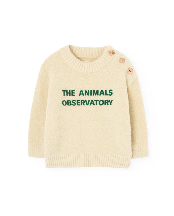 Cream Yellow Bobcat Baby Sweater PRODUCT FRONT