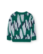 Green Serval Baby Cardigan PRODUCT BACK