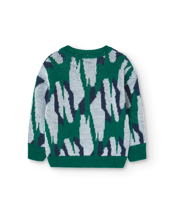 Green Serval Baby Cardigan PRODUCT BACK