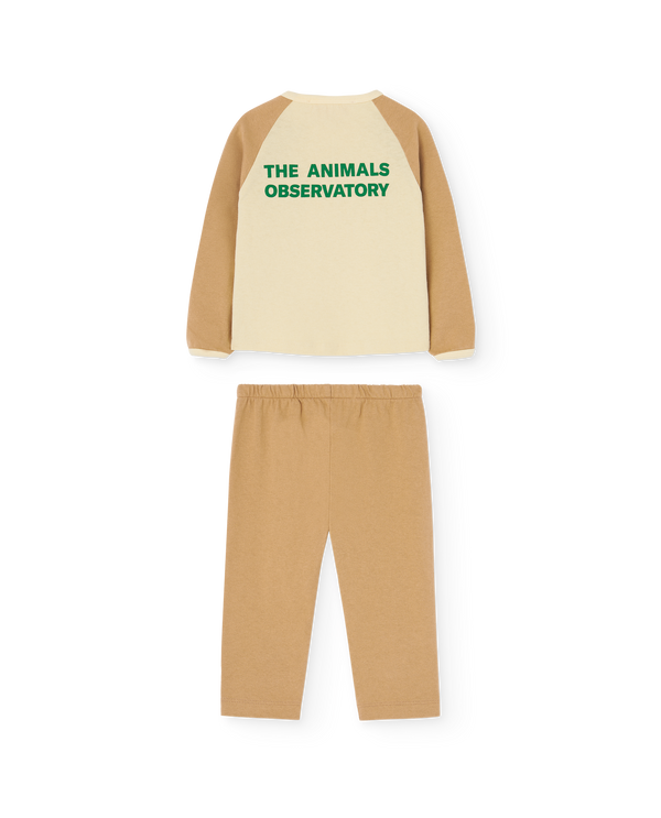 Brown Bicolor Baby Two Piece Set PRODUCT BACK