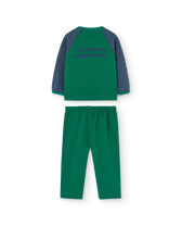 Green Bicolor Baby Two Piece Set PRODUCT BACK
