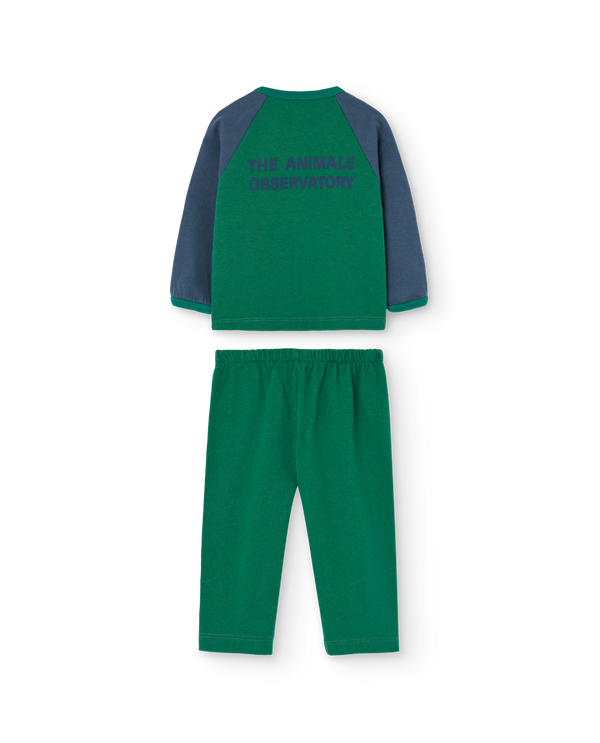 Green Bicolor Baby Two Piece Set PRODUCT BACK