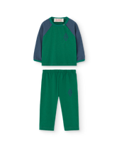 Green Bicolor Baby Two Piece Set PRODUCT FRONT