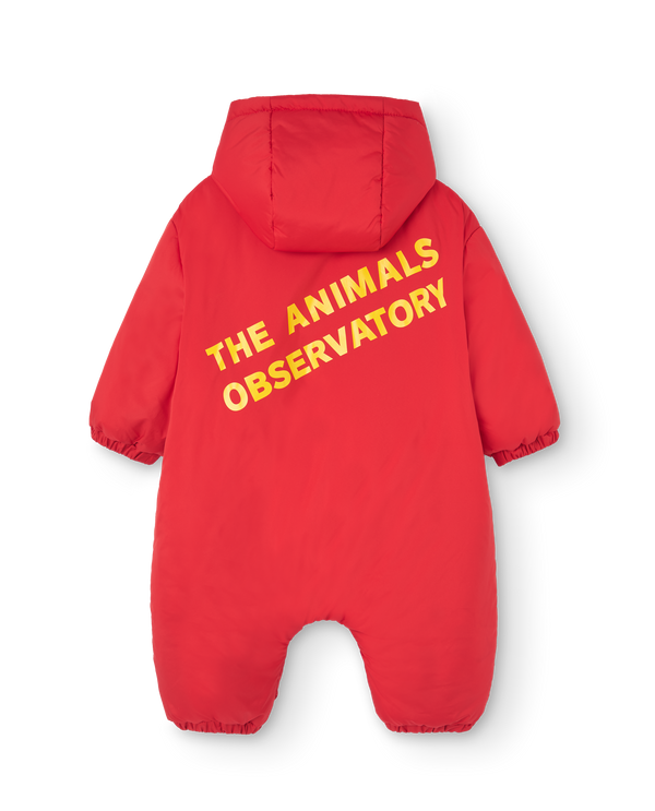 Red Bumblebee Baby Snowsuit PRODUCT BACK