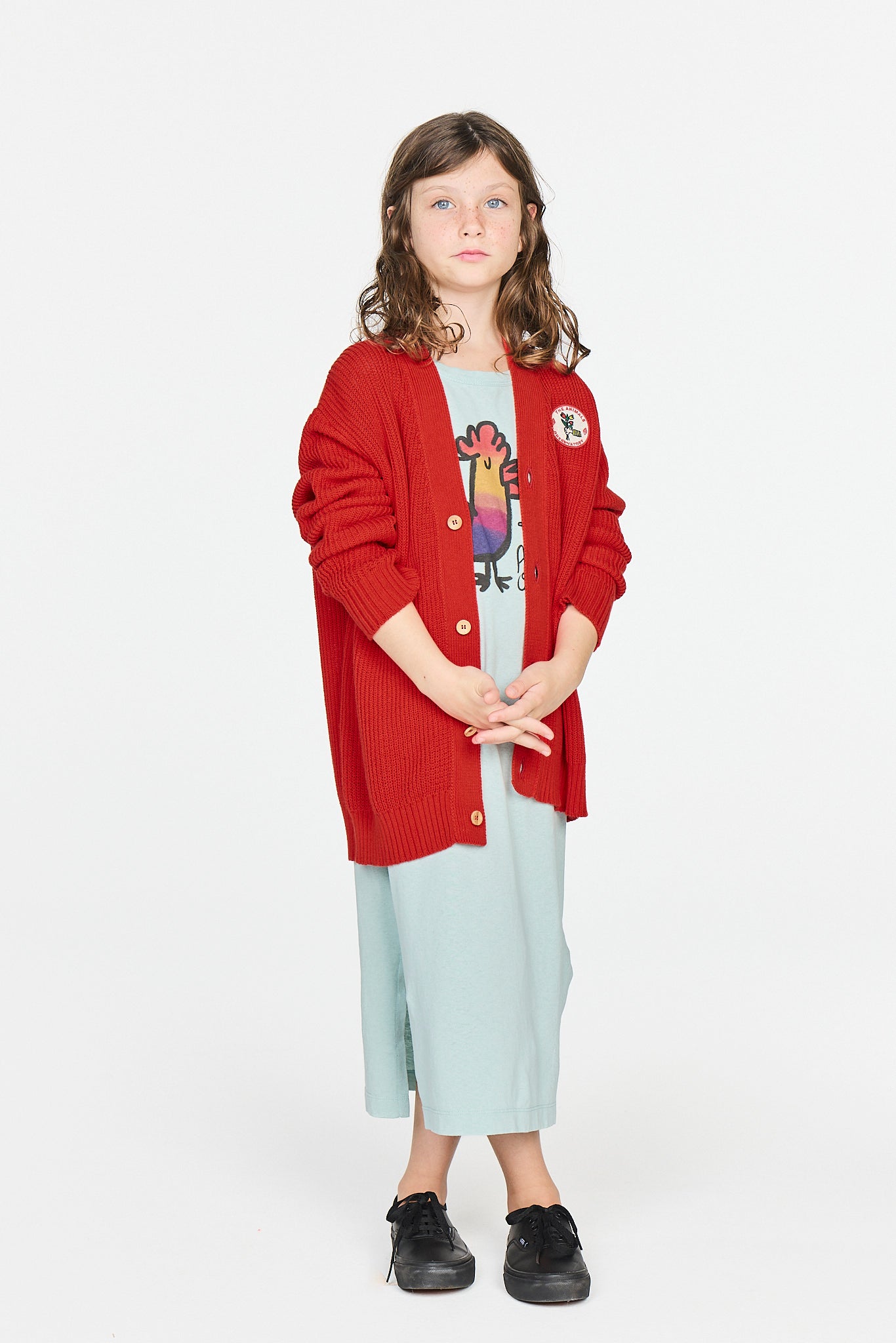 Light Blue Gorilla Dress MODEL FRONT