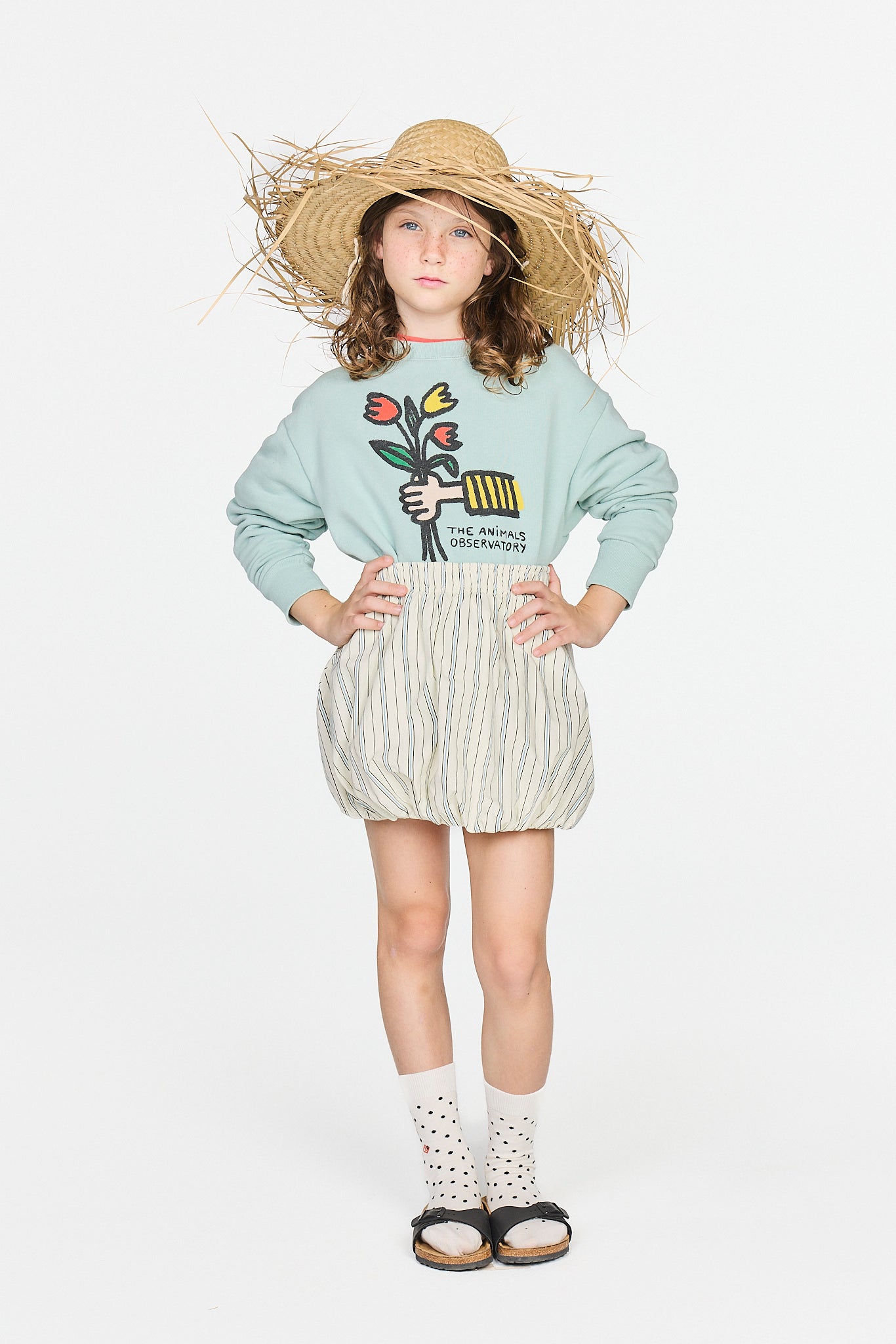 Light Blue Bear Sweatshirt MODEL FRONT