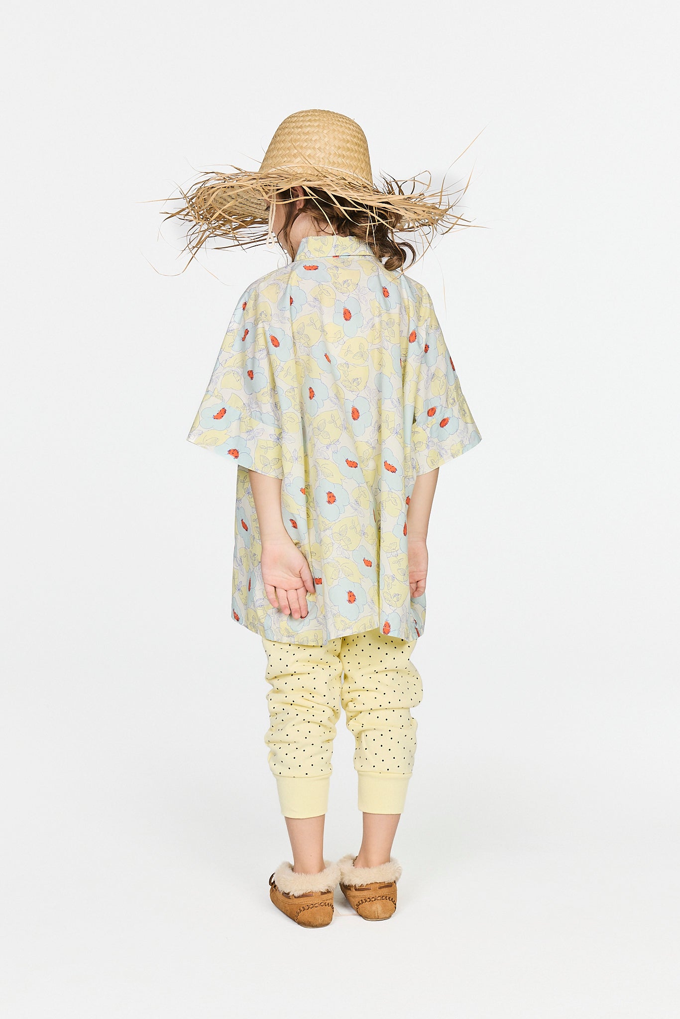 Light Yellow Panther Sweatpants MODEL BACK