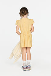 Beige Hummingbird Dress MODEL BACK