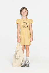 Beige Hummingbird Dress MODEL FRONT