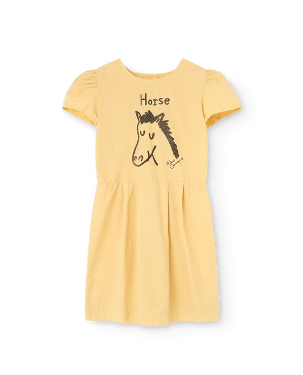 Beige Hummingbird Dress PRODUCT FRONT