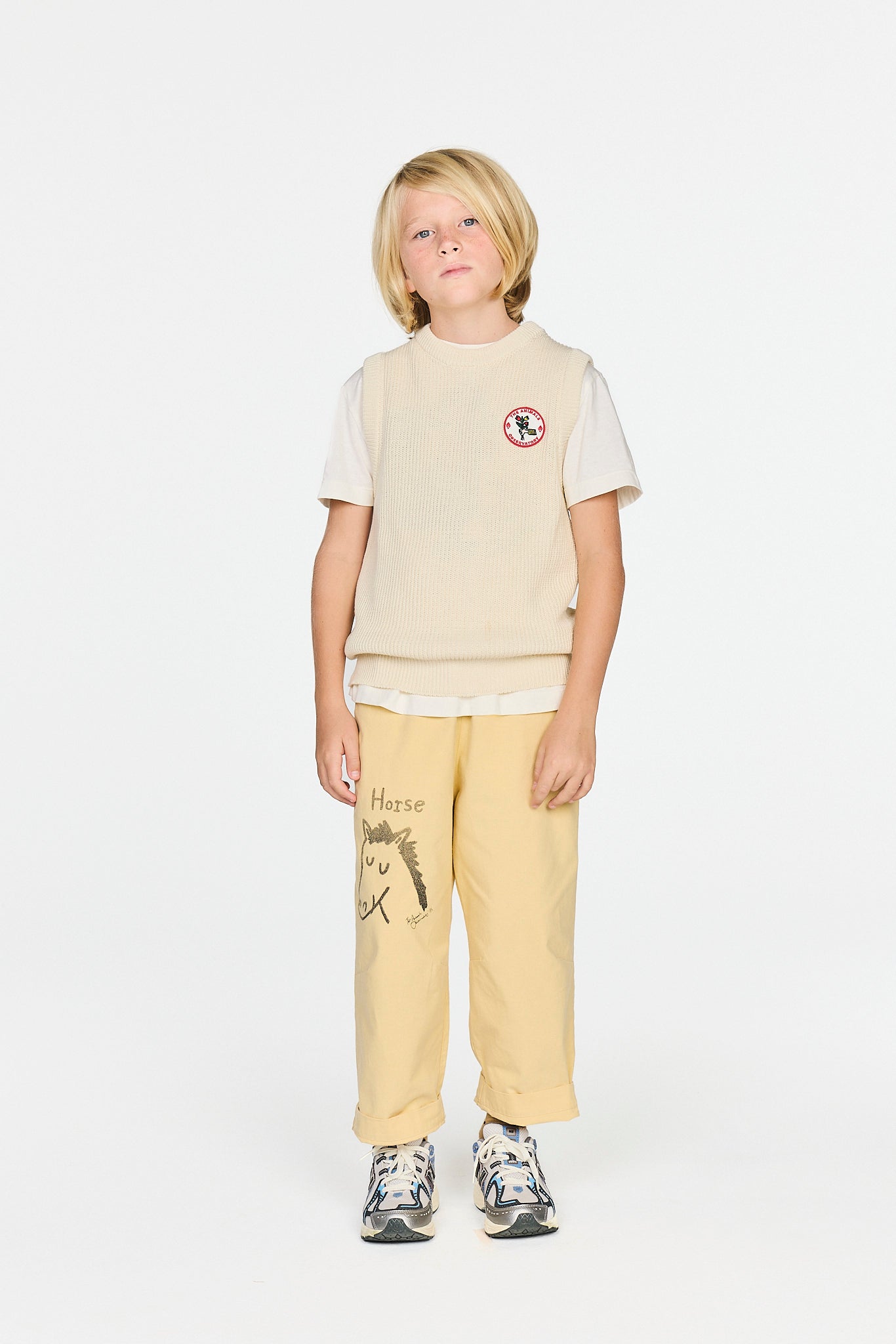Beige Elephant Pants MODEL FRONT