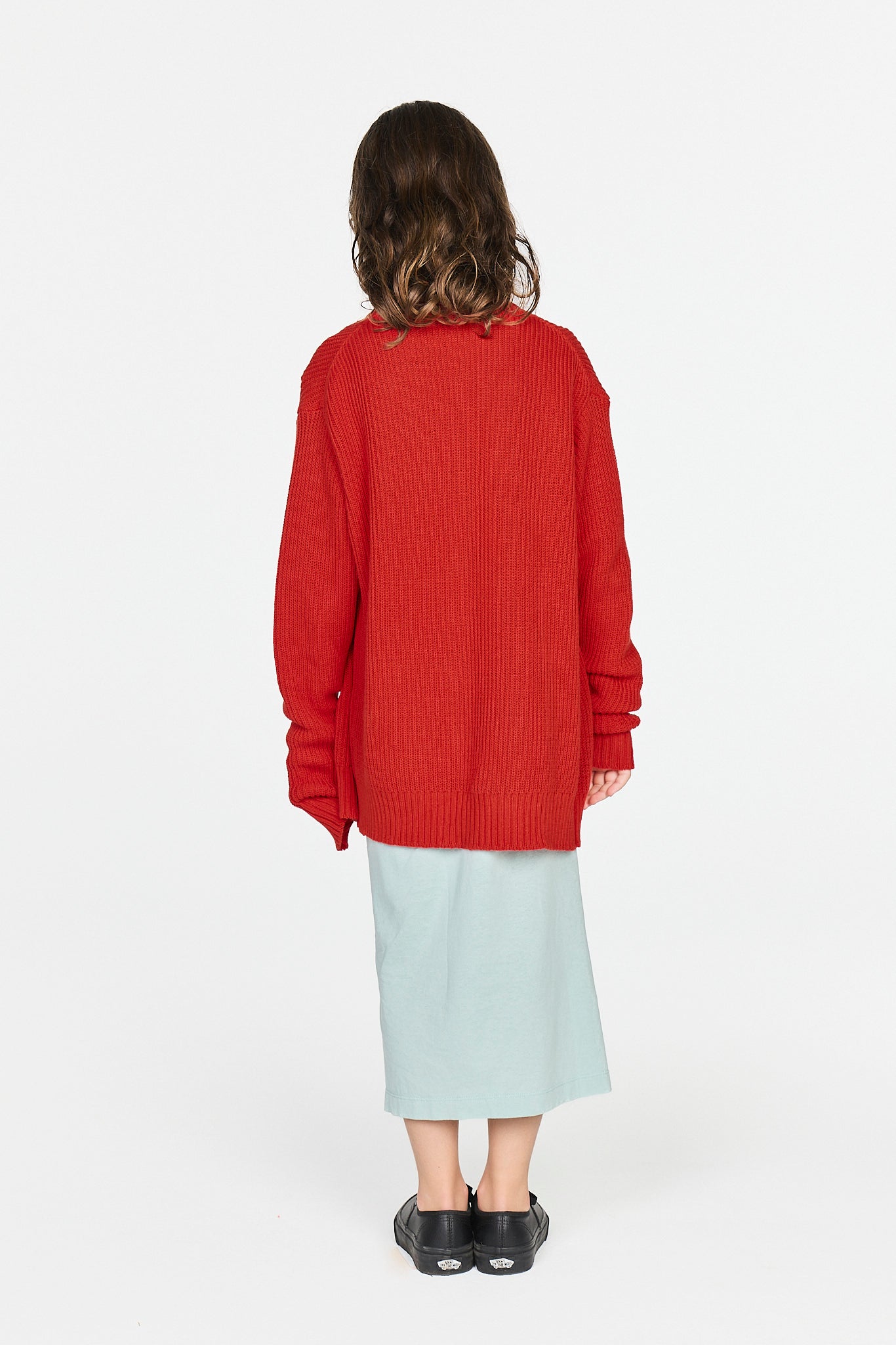 Red Racoon Cardigan MODEL BACK