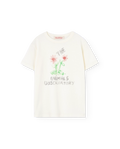 Flowers White Rooster T-Shirt