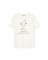 Flowers White Rooster T-Shirt COVER