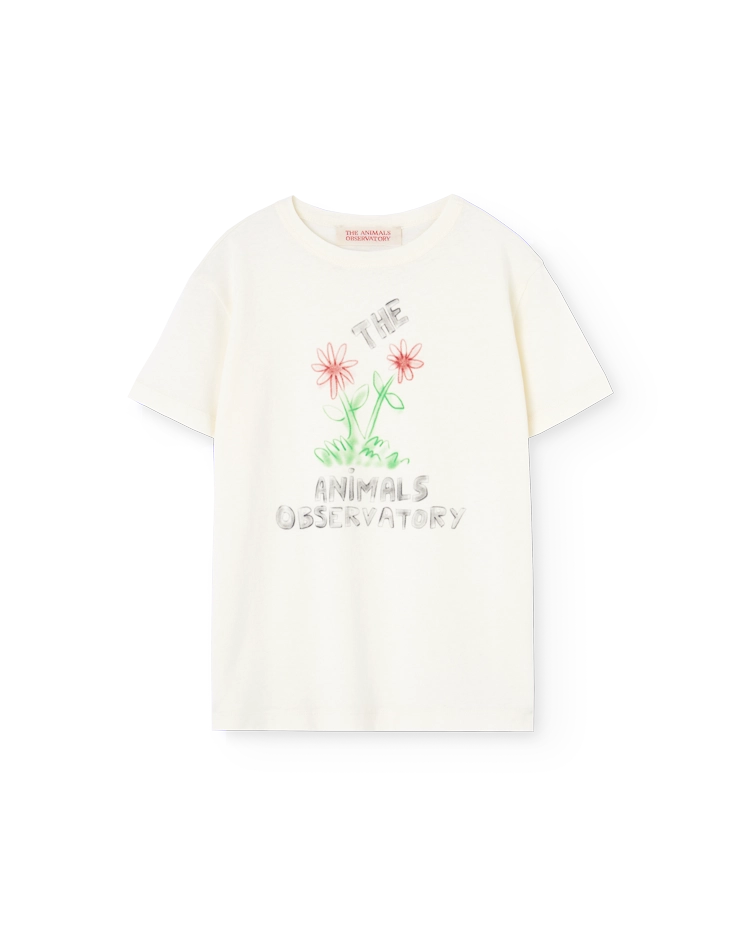 Flowers White Rooster T-Shirt COVER