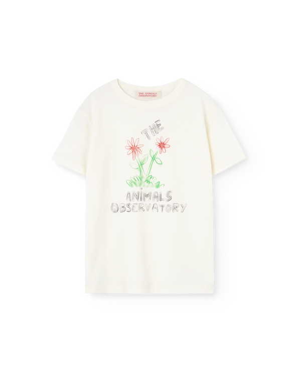 Flowers White Rooster T-Shirt PRODUCT FRONT