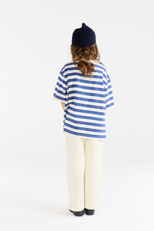 Stripes Navy Collie T-Shirt MODEL BACK