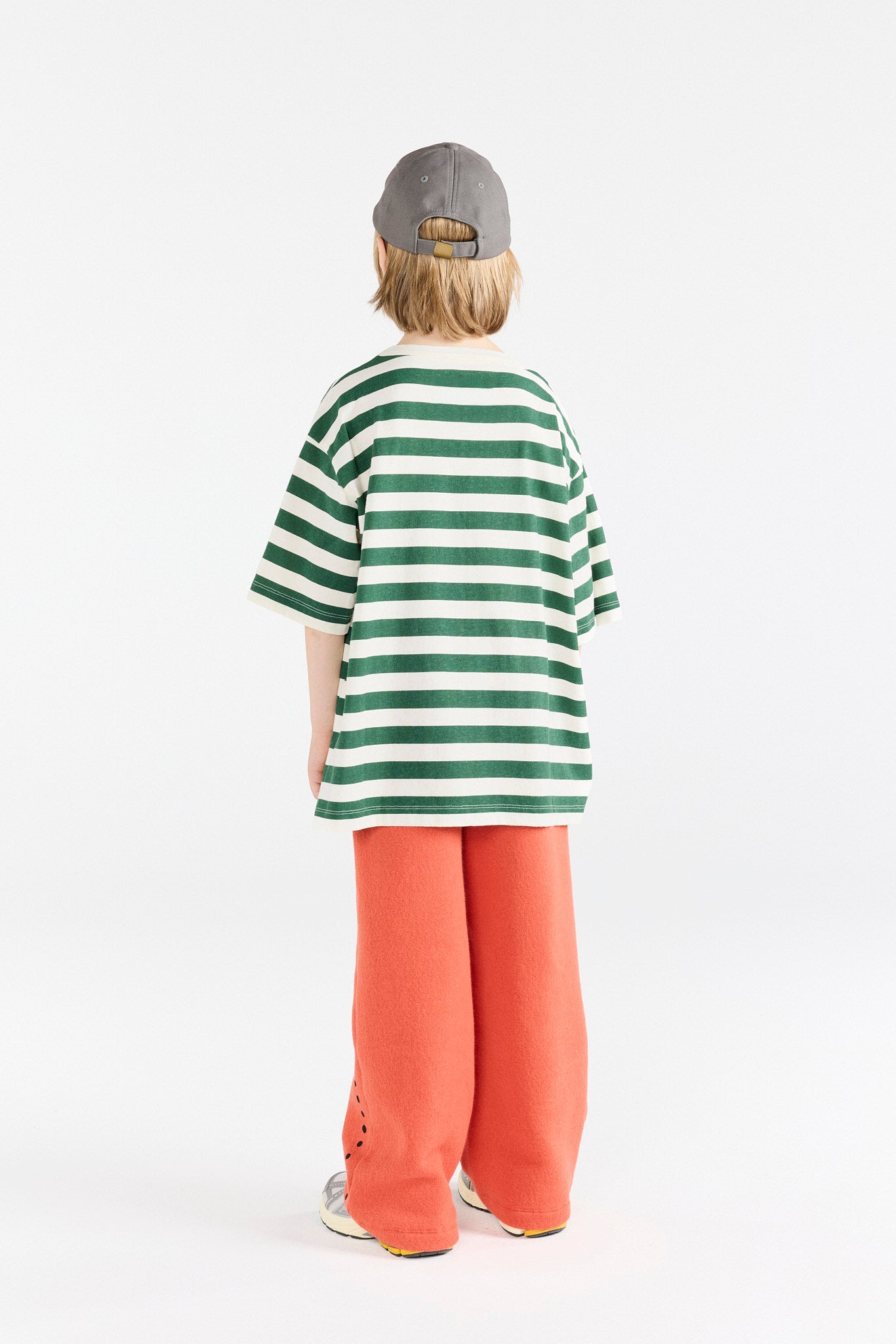 Stripes Green Collie T-Shirt MODEL BACK