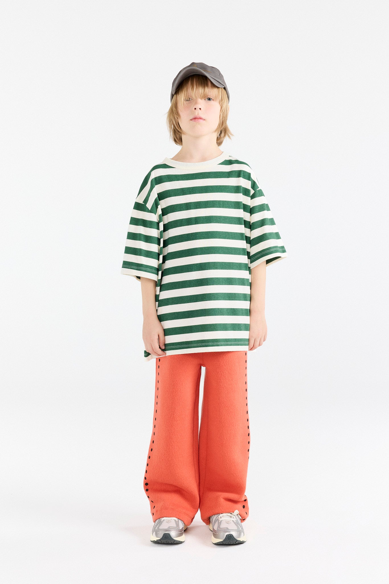 Stripes Green Collie T-Shirt MODEL FRONT