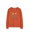 Flowers Red Dog Long Sleeve T-Shirt