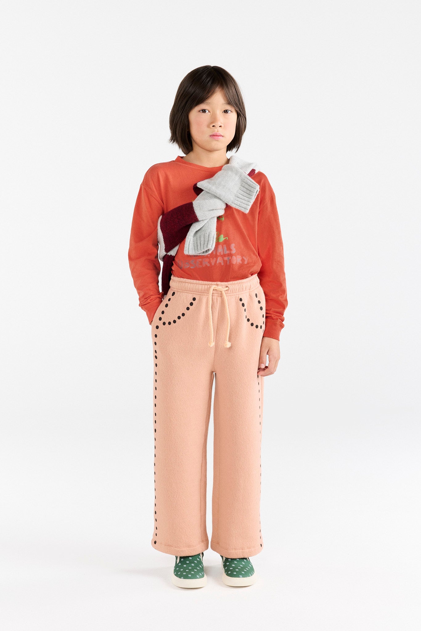 Flowers Red Dog Long Sleeve T-Shirt MODEL FRONT