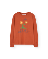 Flowers Red Dog Long Sleeve T-Shirt PRODUCT FRONT