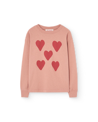 Hearts Coral Dog Long Sleeve T-Shirt COVER