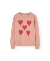 Hearts Coral Dog Long Sleeve T-Shirt PRODUCT FRONT