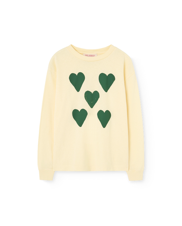 Hearts Yellow Dog Long Sleeve T-Shirt PRODUCT FRONT
