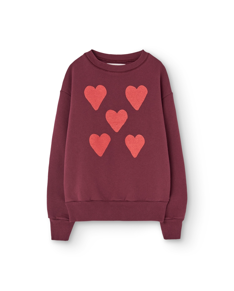 Hearts Browned Garnet Bear Sweatshirt COVER