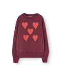 Hearts Browned Garnet Bear Sweatshirt