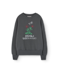 Flowers Dark Grey Bear Sweatshirt
